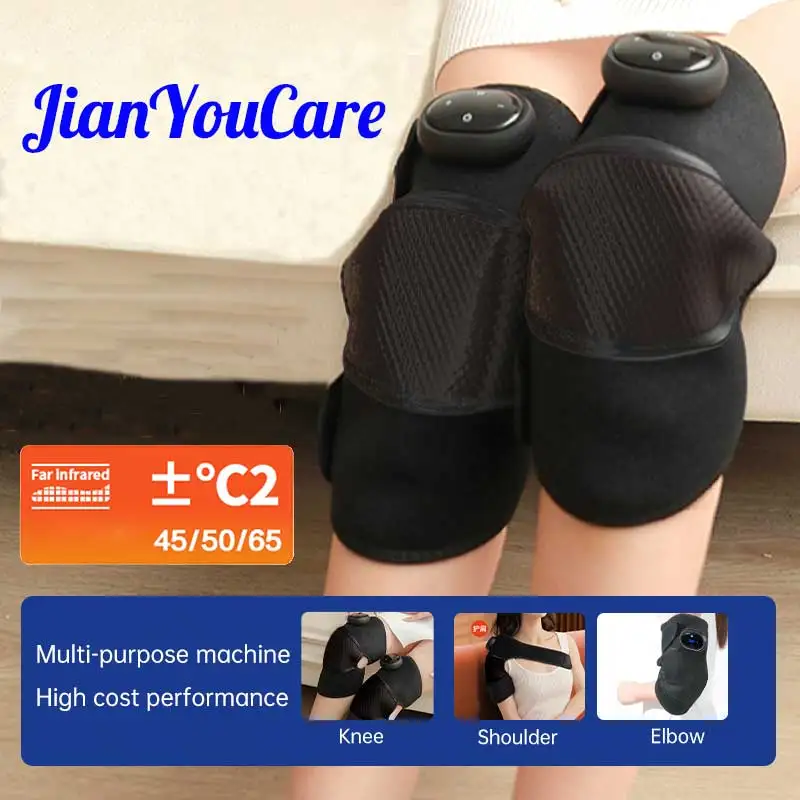 

JianYouCare Vibration Heated Knee Shoulder and Elbow 3 in 1 Massager fatigue relieave 5th gears Heating Modes wireless knee pad