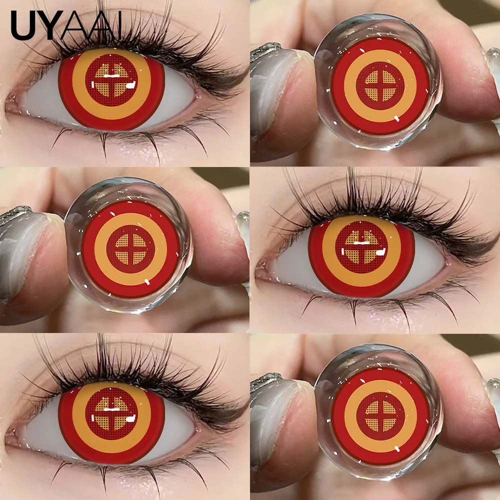 UYAAI 1 Paar Cosplay-Kontaktlinsen in roter Farbe, Halloween-Linsen für gruselige große Augen, verrückte rote Augen-Make-up-Linsen für Cosplay-Partys – Detail 11