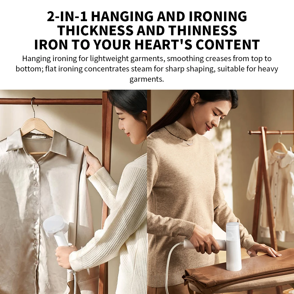Original MIJIA Handheld Garment Steamer 2 iron Home Electric Steam Cleaner Portable Foldable Mite Removal Flat Ironing Machine image 4