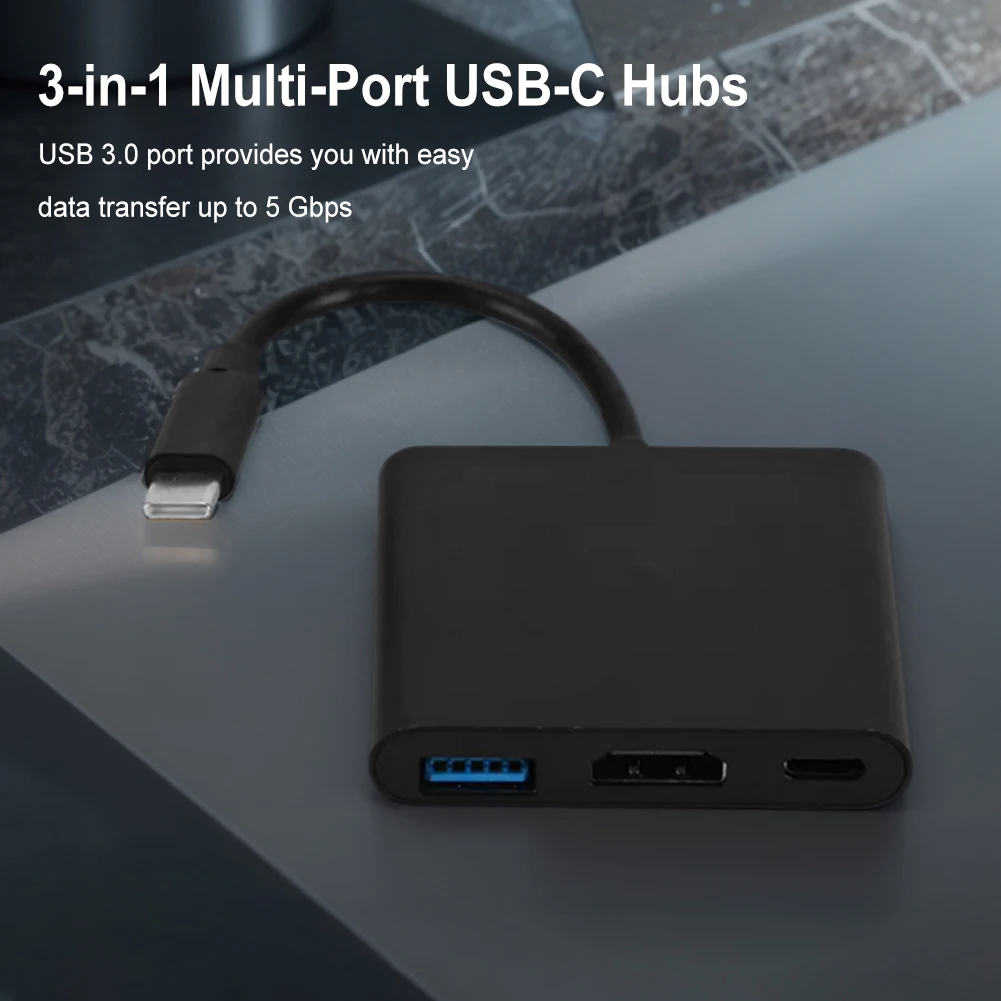 3-in-1 USB-C To HDMI-compatible Cable Converter 100W PD and 1xUSB 3.0 USB C To 4K HDMI-compatible Adapter for MacBook AirPro