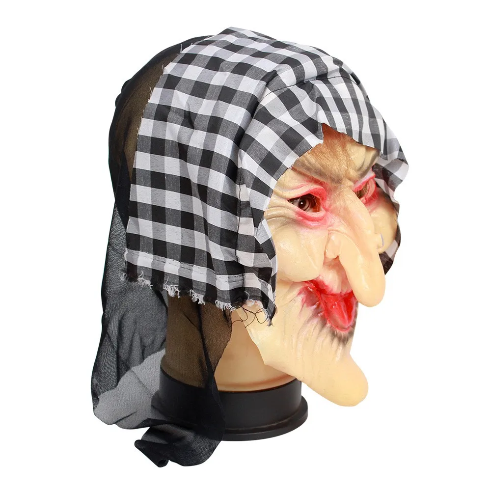 Halloween Heksenkostuum Hoofddeksels Latex Masker Ghost House Terror ow Prestatie Props id Doek Fem Heksenmasker