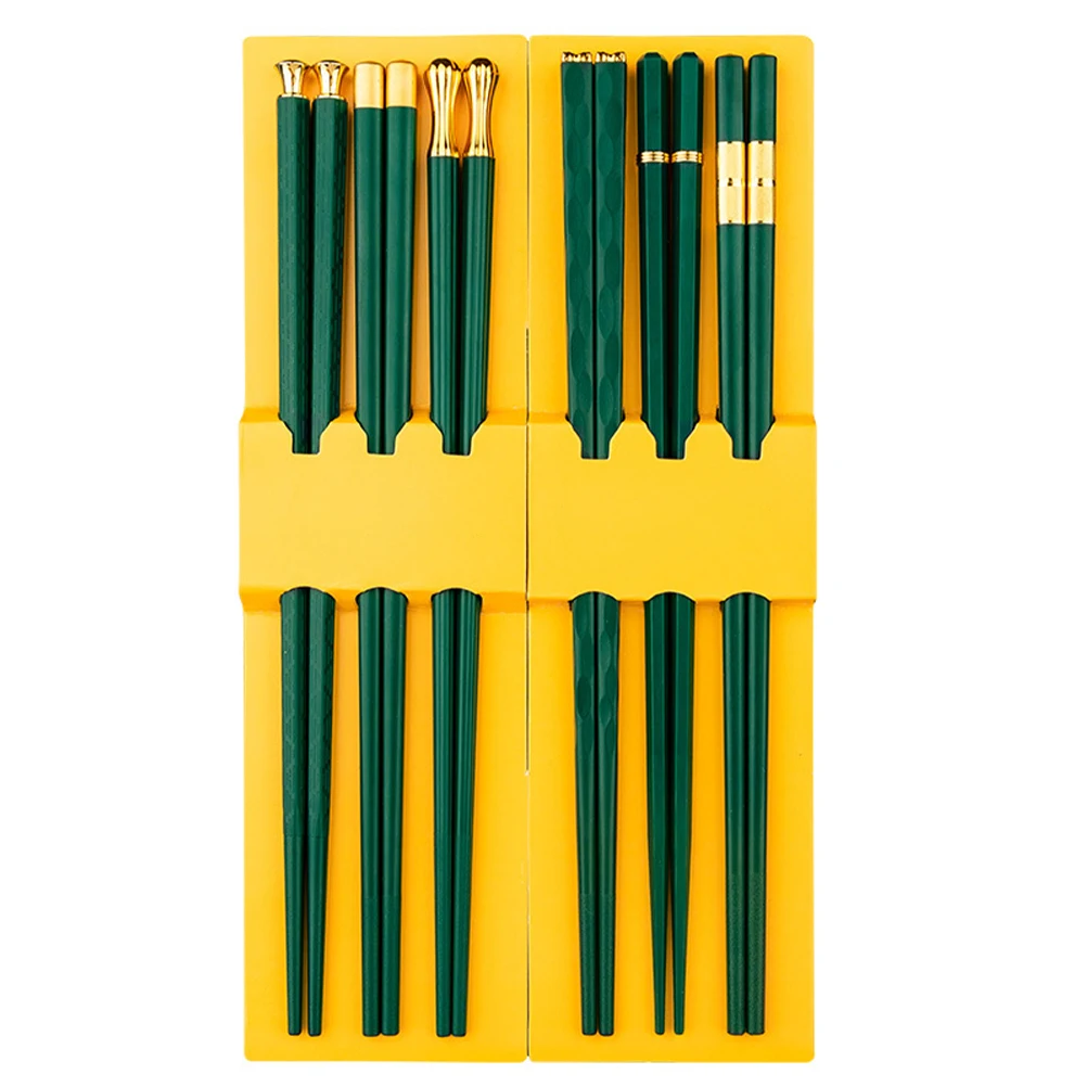 

6 Pairs Glass Fiber Chopsticks Reusable Japanese Style Heat Resistant Kitchen Tableware Family Travel Camping Festival