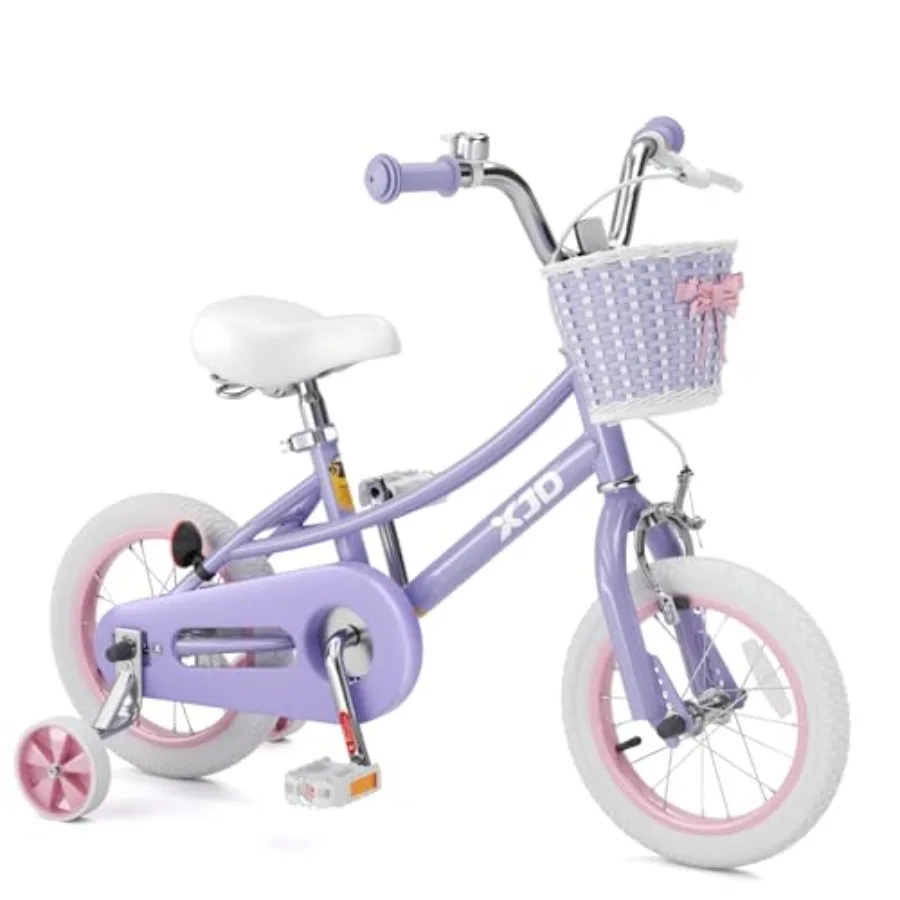 

20-дюймовый велосипед для девочек в ретро-стиле для возраста 2-12 лет с тренировочными колесами и подставкой, розовый