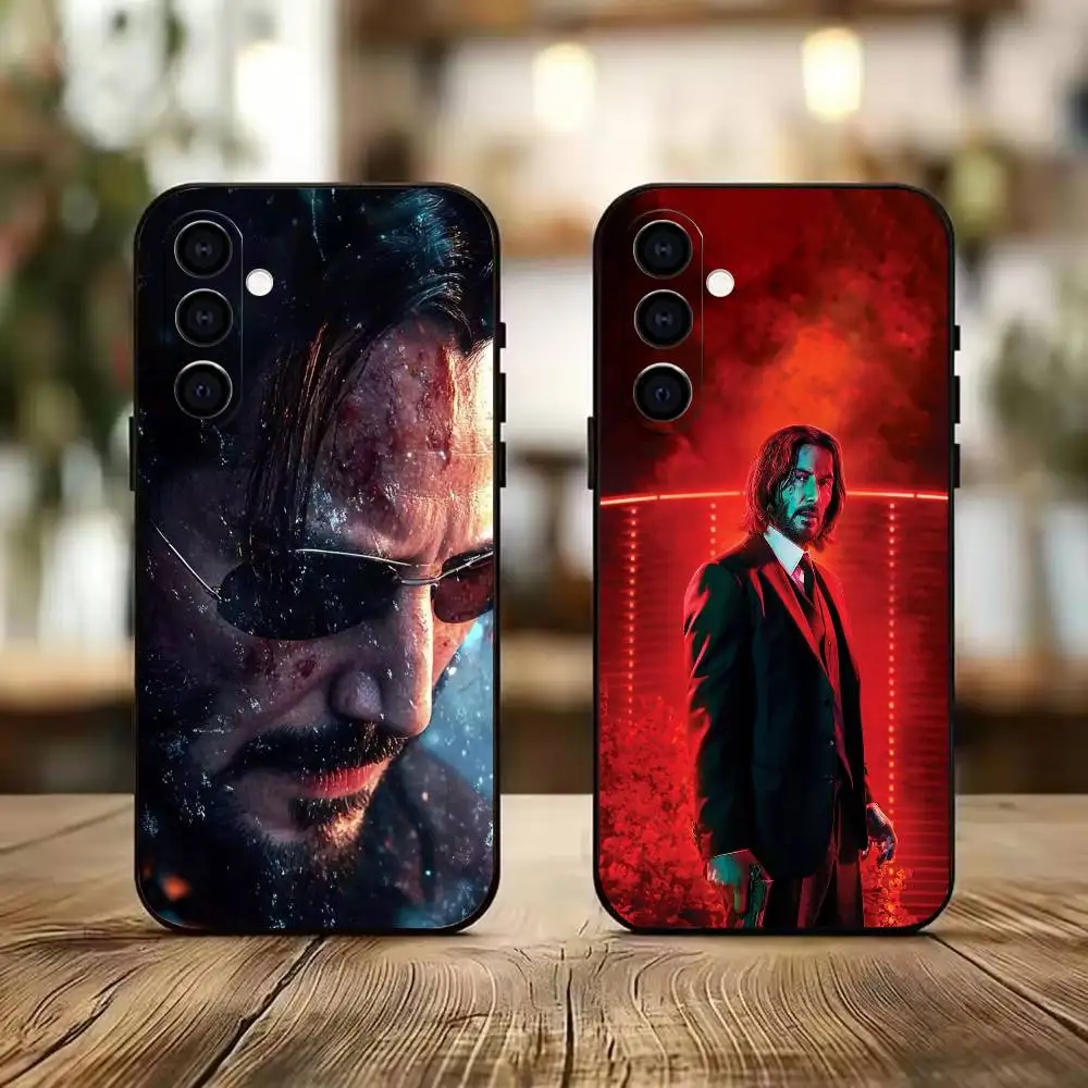 Action John Wick-s J-Keanu Reeves Phone Case For Samsung A73 20,21s,22,31,32,52,53,72 Soft Black Shell