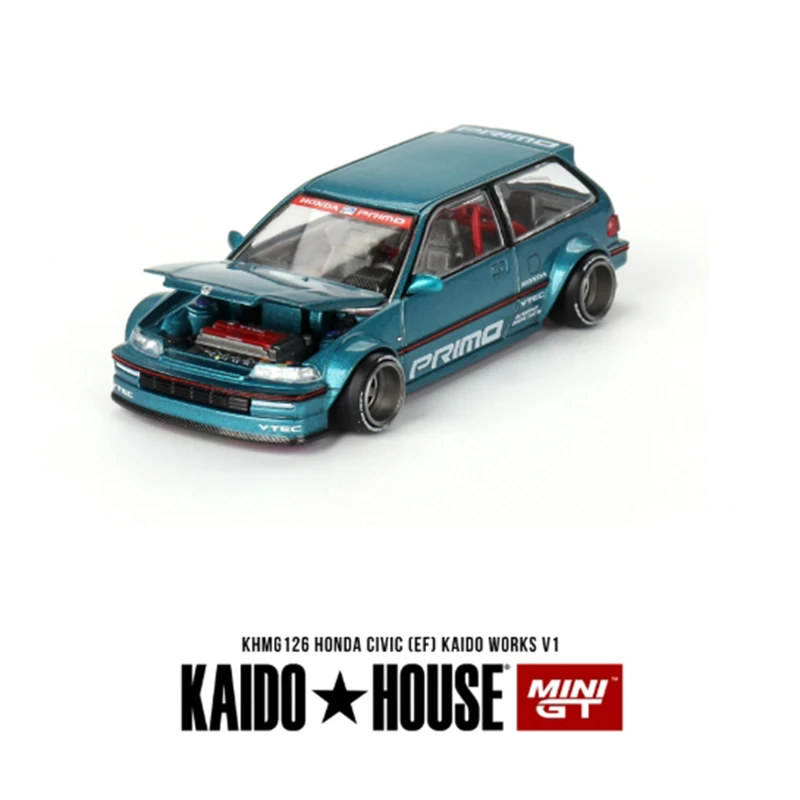 KaidoHouse& MINIGT 1:64 Civic/HKS Model Samochodu Ze Stopu Metali Statyczny Kolekcjonerski Dekorowany Prezent Świąteczny Zabawka