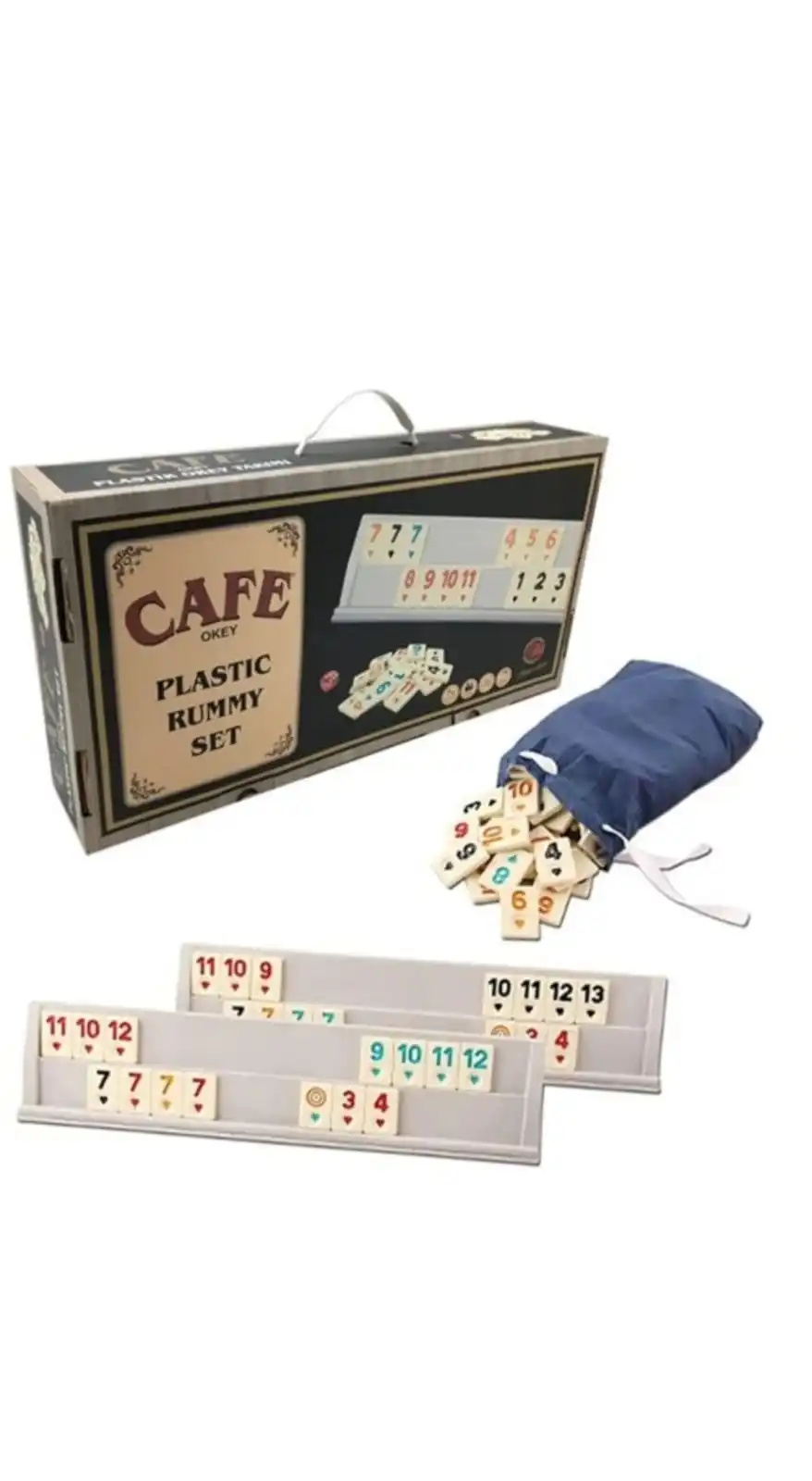 Turkse Okey Game Plastic Hout Rummy Okey Game Plastic Hout Rummy Okey Party Game Draagbaar Bordspel