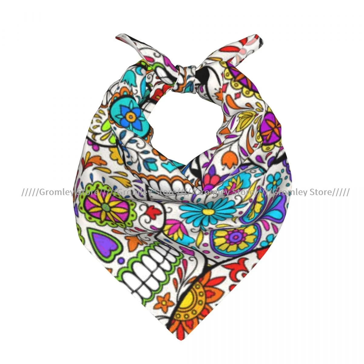 Day Of Dead Mexican Pattern Square Towel Multifunctional Neck Scarf Hair Bandana