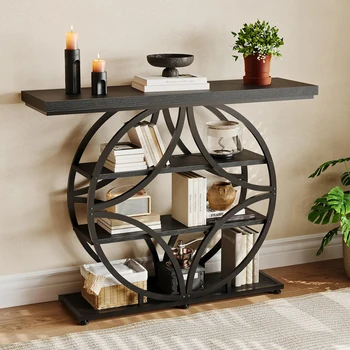 Industrial Circle Console Table 1