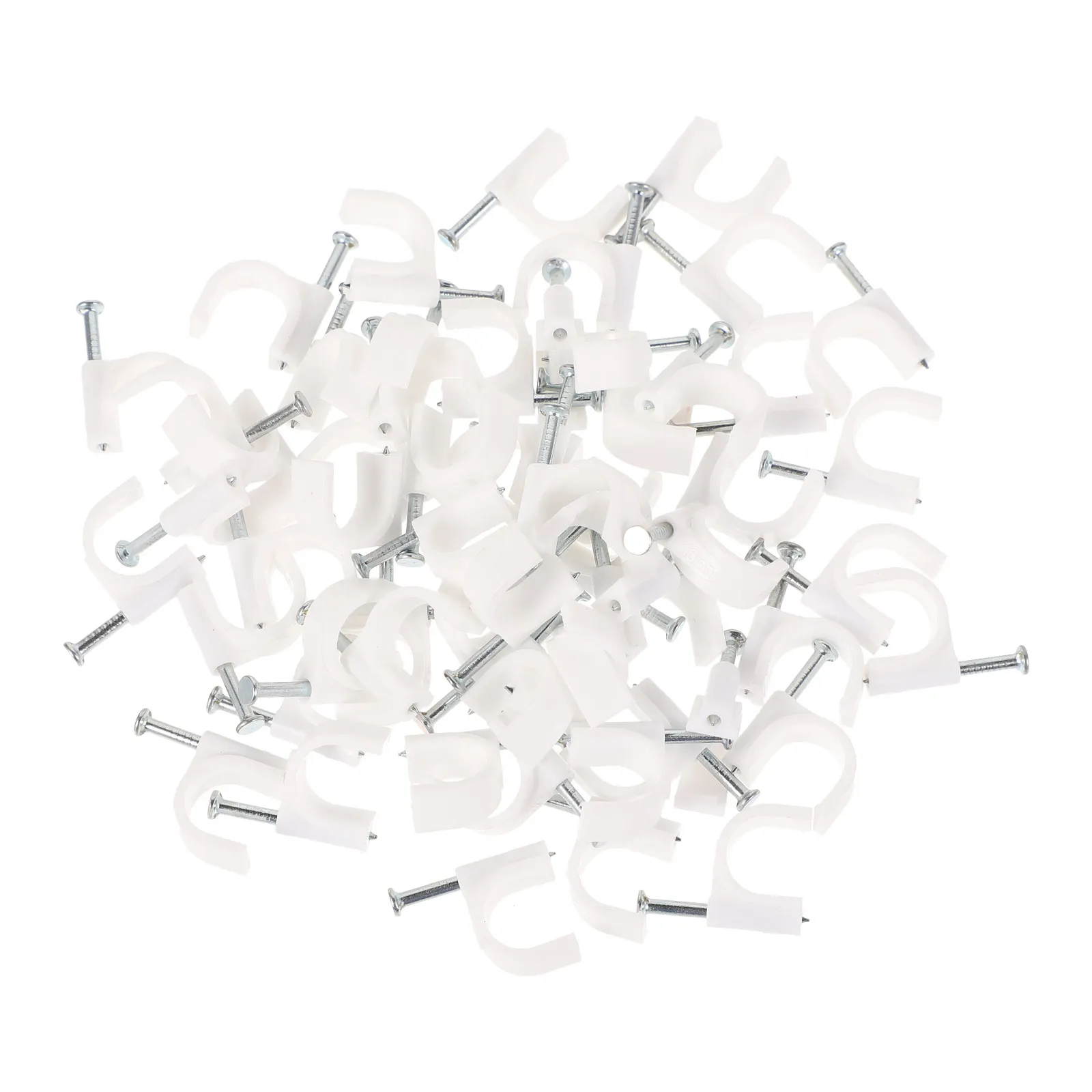 

500Pcs Professional Cable Clips Set Steel Nail Pe Plastic Corrosion Resistant Ageing Resistant for LED USB Vga Network Cables