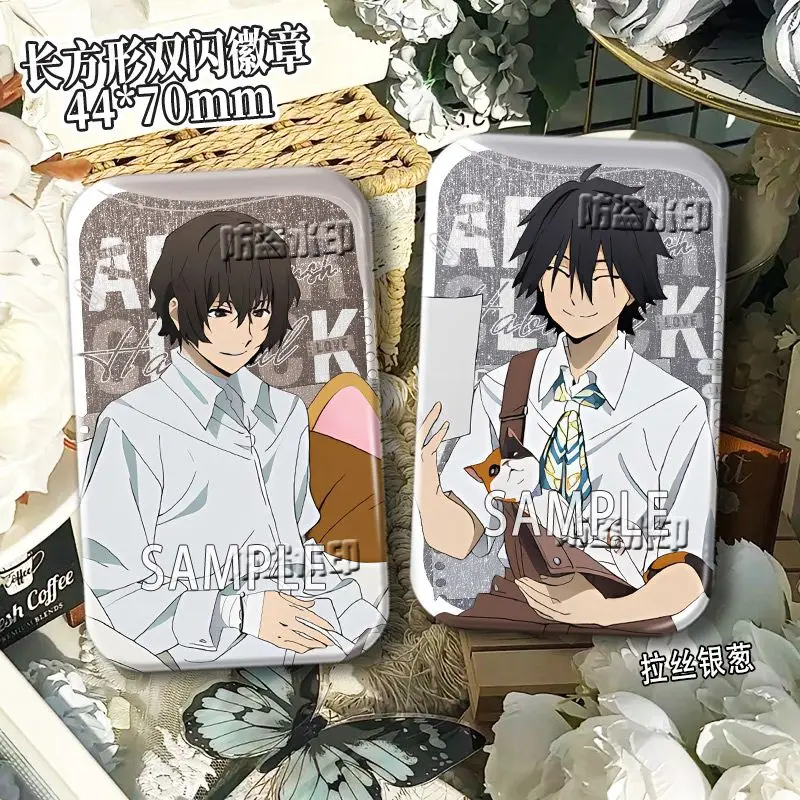 Dazai Osamu Anime Badges Pins Nakajima Atsushi Ryunosuke Akutagawa Women Brooch Cartoon Square Brooches for Bag Accessorie Gifts