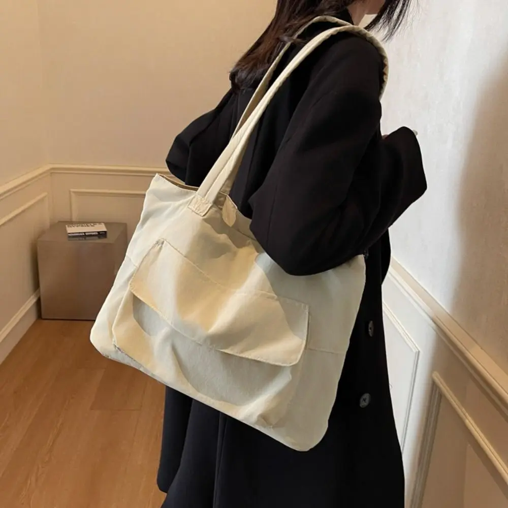 

Fashion Simple Versatile Shoulder Bag Casual Leightweight Solid Color Totes Bag High Capacity Zipper Underarm Bag Travel