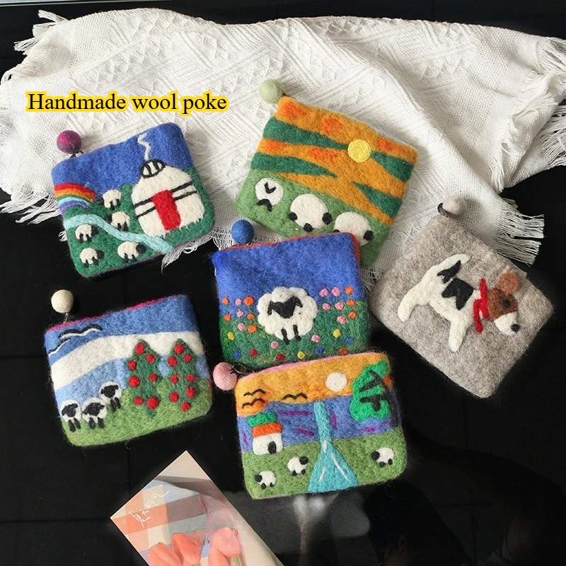 

Cute Ins Wool Felt Sheep Coin Purse – Adorable Lamb Card Holder & Storage Bag