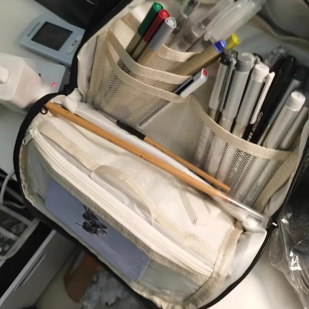 Extra Large Capacity Pencil Case Multi-Compartment Portable Des Pen Bag Multi-layer Multi-functional Storage Bag School Supplies