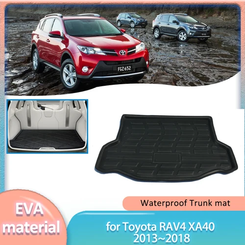 Para Toyota RAV4 XA40 2013 ~ 2018 2014 alfombrilla para maletero de coche revestimiento de maletero bandeja de suelo de carga alfombra de equipaje cubierta impermeable accesorios de pieza
