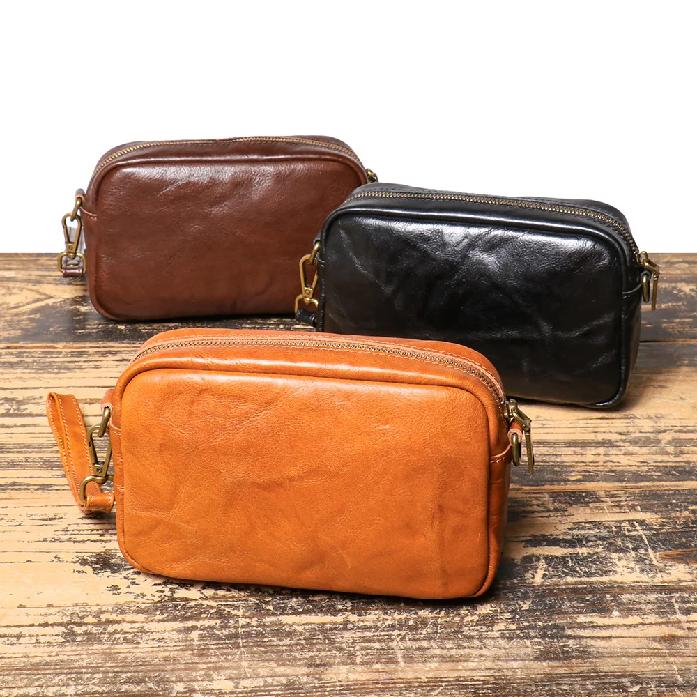 

Простая мужская модная сумка на одно плечо из кожи растительного дубления, сумка через плечо из воловьей кожи, женская натуральная кожа