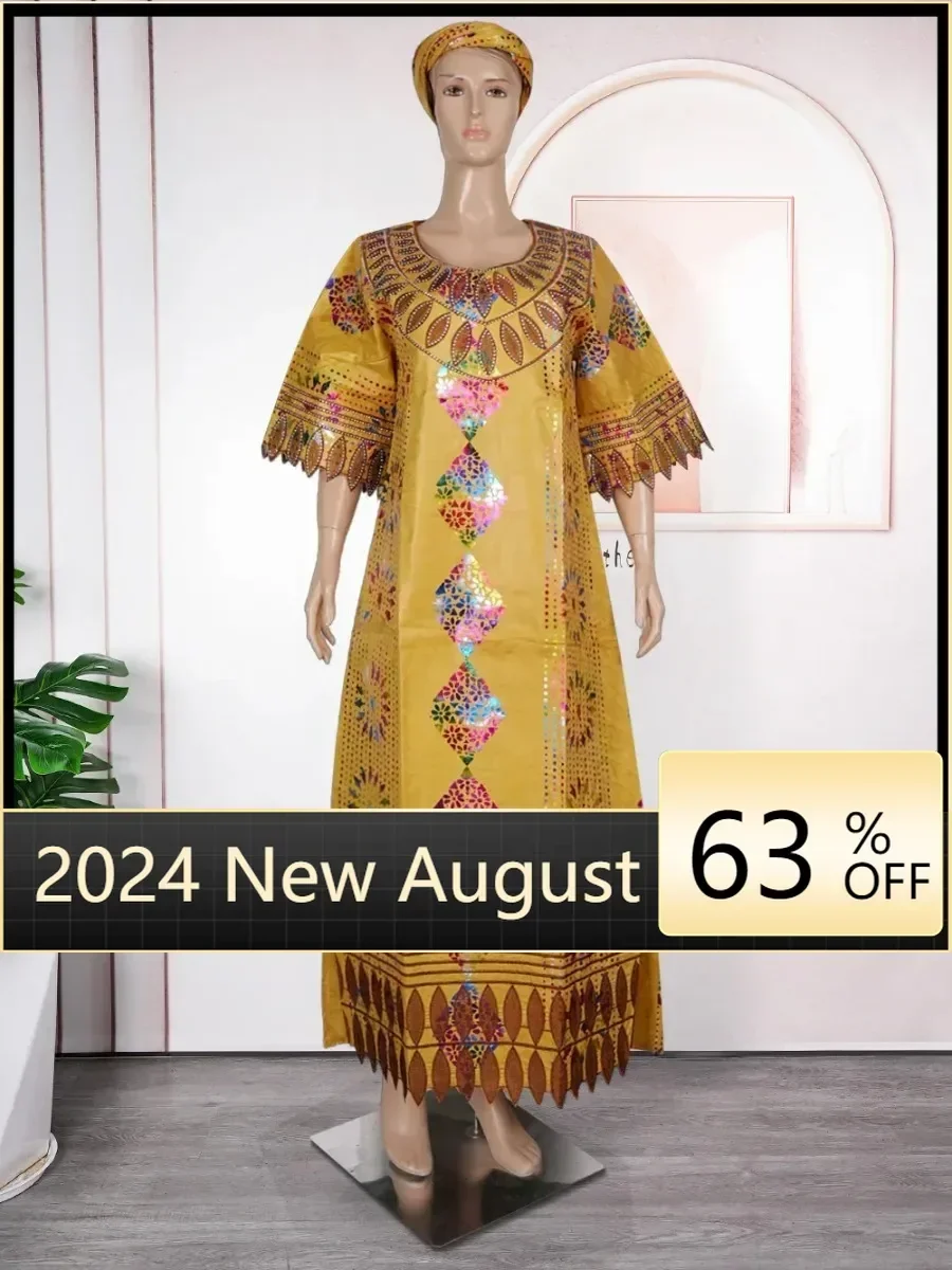 

2024 Dashiki African Dresses for Women Summer Autumn 3/4 Sleeve Plus Size Long Maxi Dress Gowns Kaftan Africa Clothing Outfits