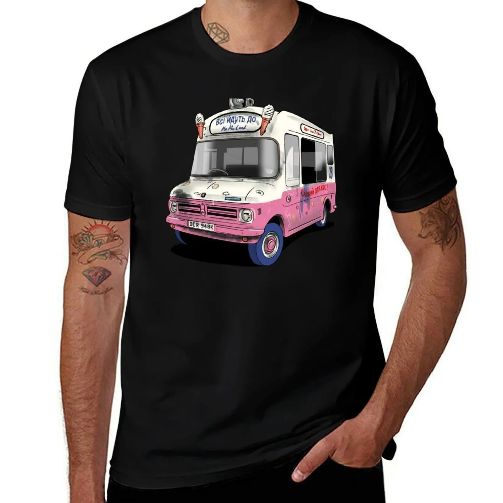 

KLF Ice Cream Van T-Shirt man t shirt graphic anime t shirts oversize man t shirt heavy cotton T-Shirt