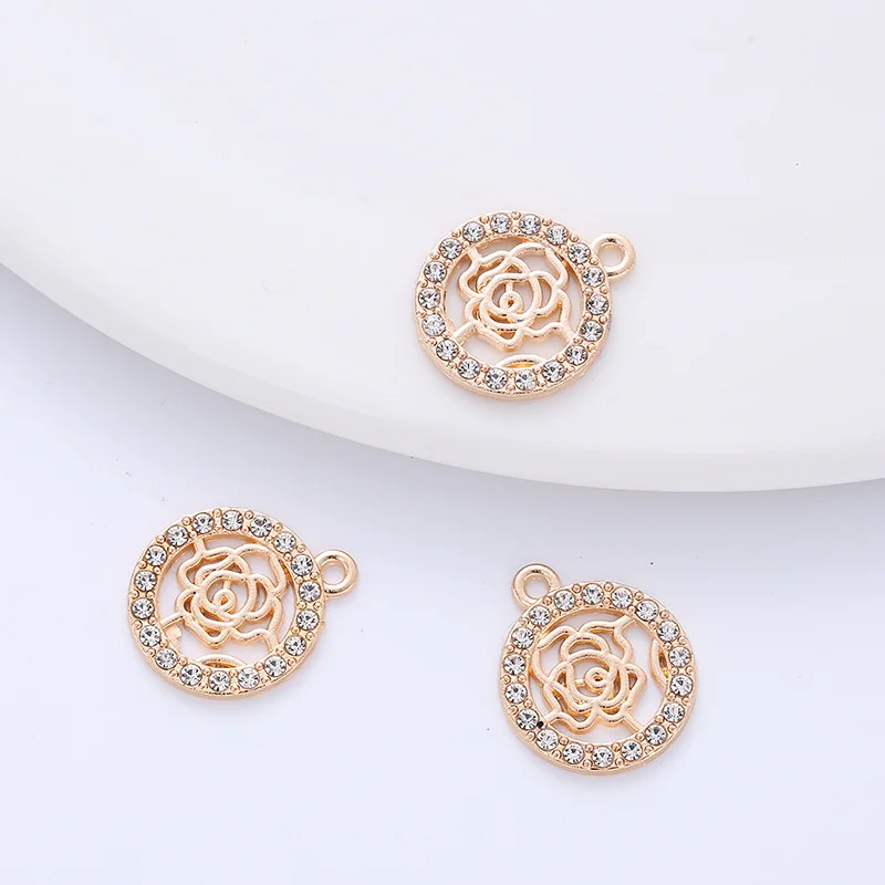 10pcs Crystal Flower Pendant Connector for Jewelry Making Charm for Bracelet Necklace Earring DIY Handmade Jewelry Findings