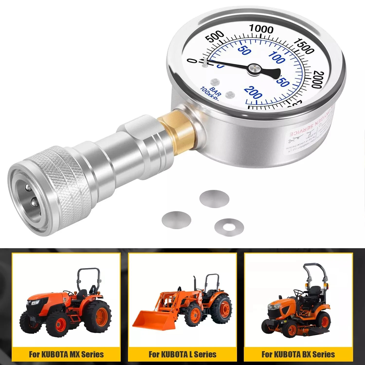 

Hydraulic Pressure Boost Kit with Gauge Fit for Kubota BX, B, LX, MX, L Series Most Tractors, Great to Promote 25% Pressure Powe