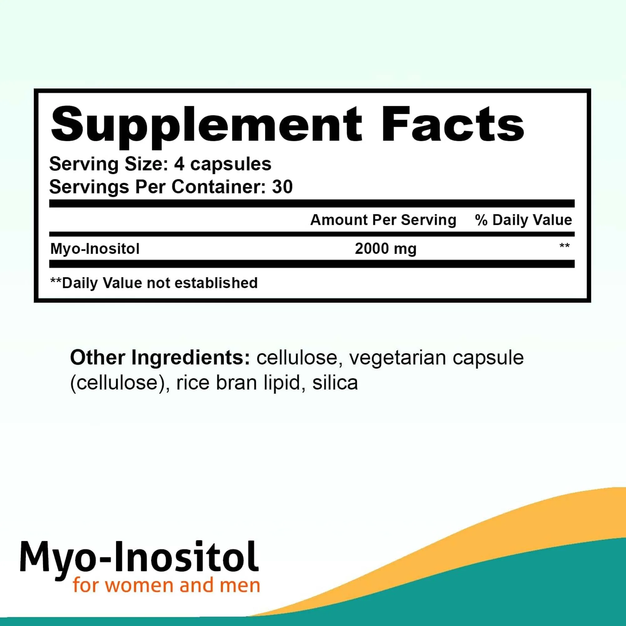 Myo-Inositol for Women and Men - Antioxidant, Supports Hormone Balance, Regulates Menstrual Cycle, Fights Free Radicals