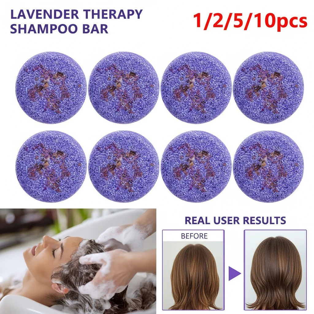 

60g Lavender Natural Organic Solid Shampoo Bar Hair Care Anti-Dropping Glycerin Soap Bar for Smooth And Manageable Hair