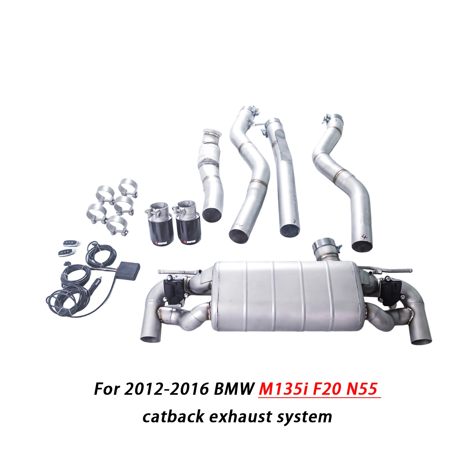 

Высокопроизводительная выхлопная система catback из нержавеющей стали SUS304 для BMW M135i F20 N55 2012-2016, с клапаном глушителя, оригинальный задний диффузор M.