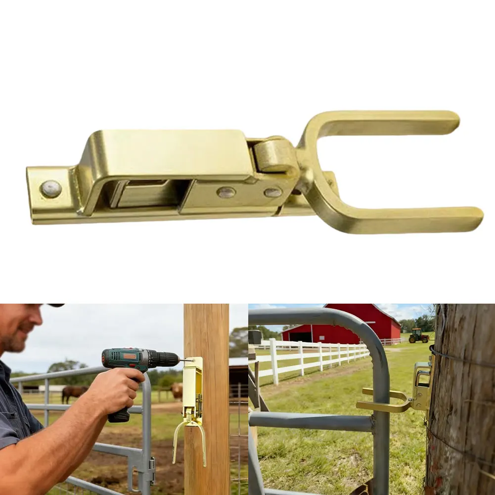 Portable Immediate-locking Latch, Heavy-duty Automatic Locking Latch For Farms Gravity Lever, Wooden Fence Gate Lock
