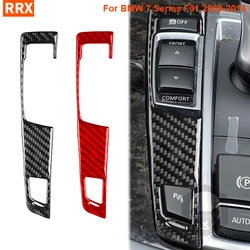 For BMW F01 7 Series 2009-2014 Real Carbon Fiber Stickers Central Gear Shift Button Panel Car Accessories Interior decorative