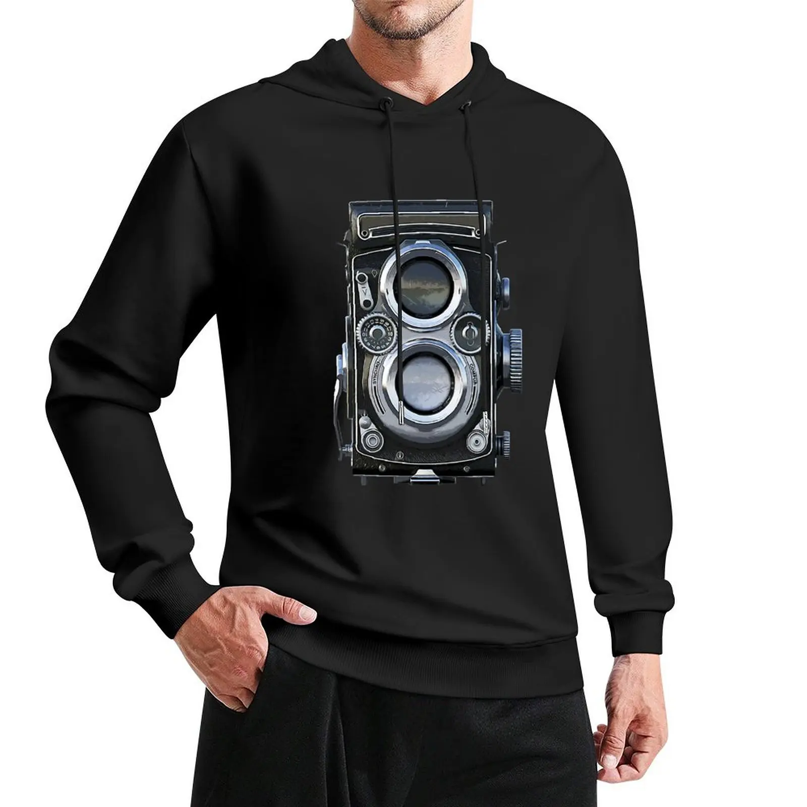 Retro Camera twin lens lomography Pullover Hoodie men's winter sweater anime clothing hoodie man