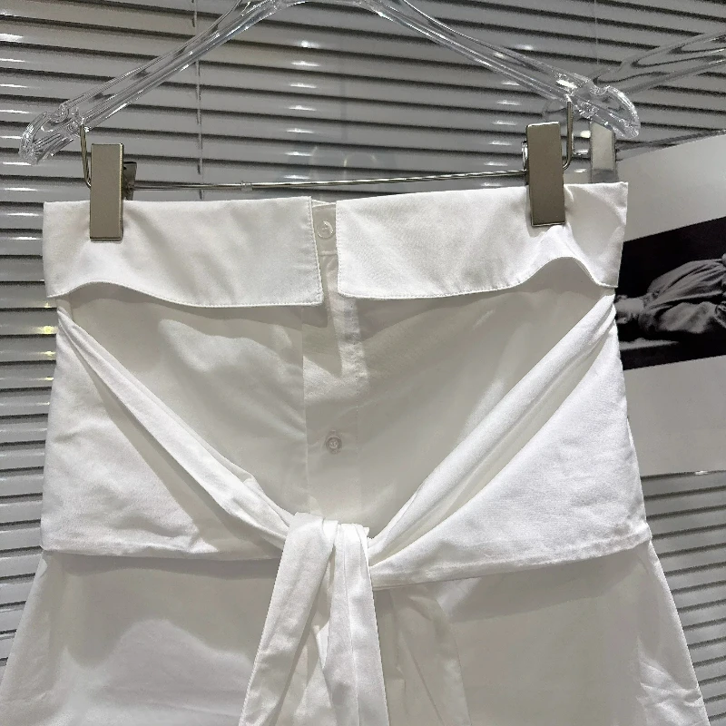 Personalized Design Women's Clothing Sweet Cool Hot Girls White Straps Shirt Sleeves Flanged Y2k Tube Tops Ladies 2026 New