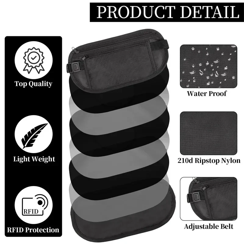 1pc Hidden Travel Security Waist Pouch Invisible Passport Money Wallet Lightweight Large Capacity for Outdoor Sports image 5