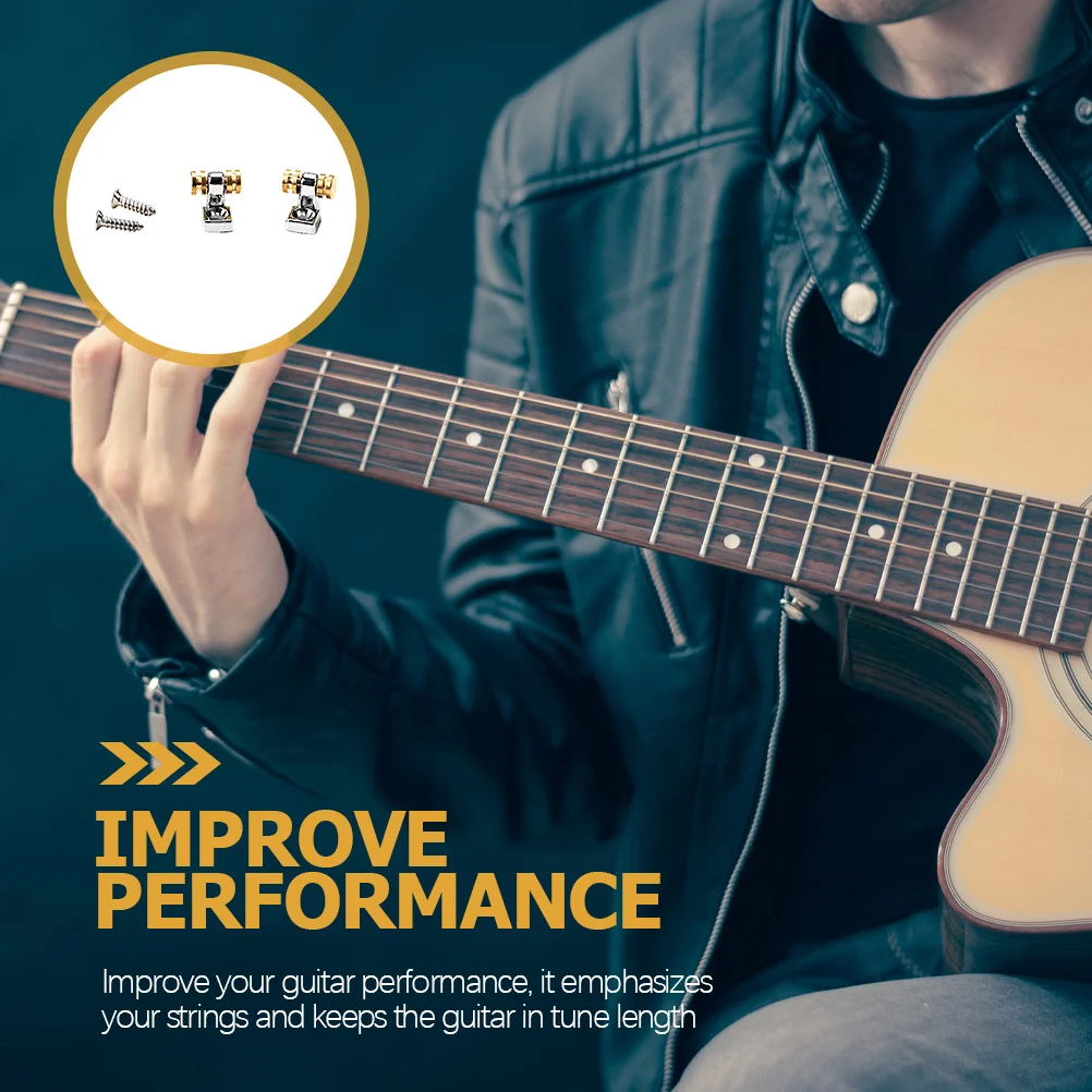 

2 Pcs Guitar String Buckle Tree Roller Hardware Electric Part Retainer Slider for Accessories Metal Parts