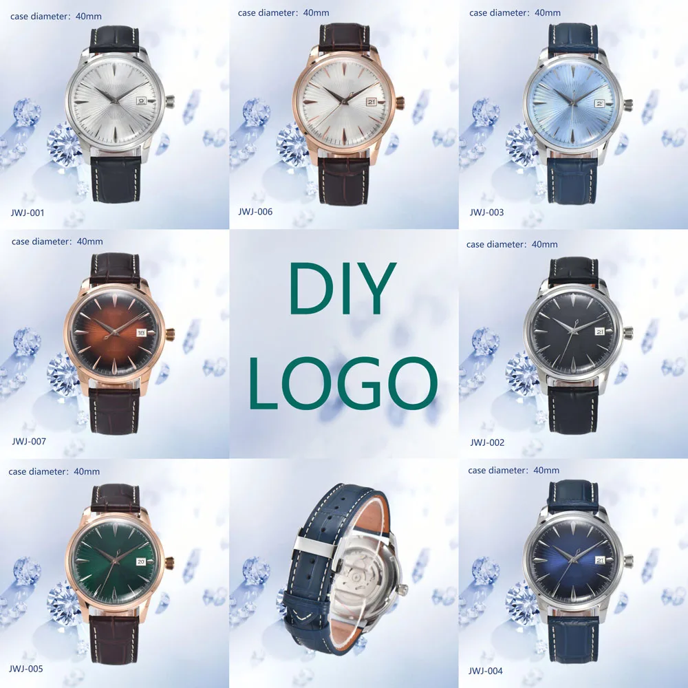 ساعة رجالية فاخرة يمكن تخصيص شعار 40 مللي متر حافظة ساعة PRESAGE NH35 قرص و NH35 ملحقات ساعة يد ميكانيكية أوتوماتيكية