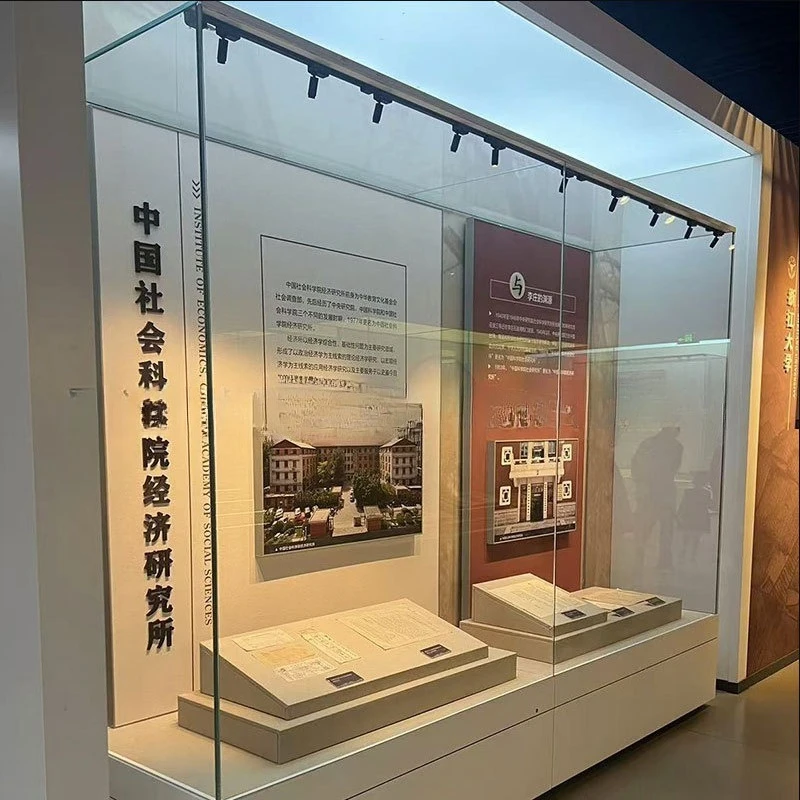 Humidity and Temperature Controlled Display Cabinet for Museums Ceramic Artifacts Exhibition Glass Case for Metal Museum