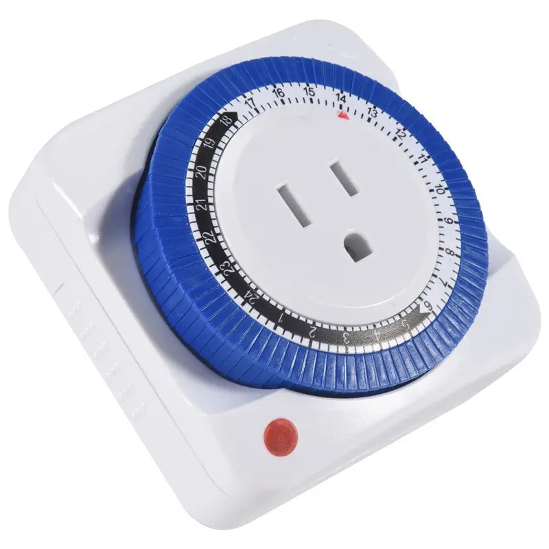 DT19-24 Hour Timer Socket Mechanical Program Timer Switch Socket 125V Wall Outlet Protector Energy Saveing(US Plug)