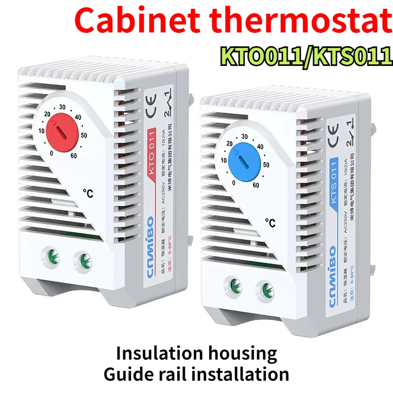 Temperature Controller KTO011 Mechanical Switch KTS011 NO NC 0-60℃ Cabinet Thermostat And Humidity Control AC 250V 10A