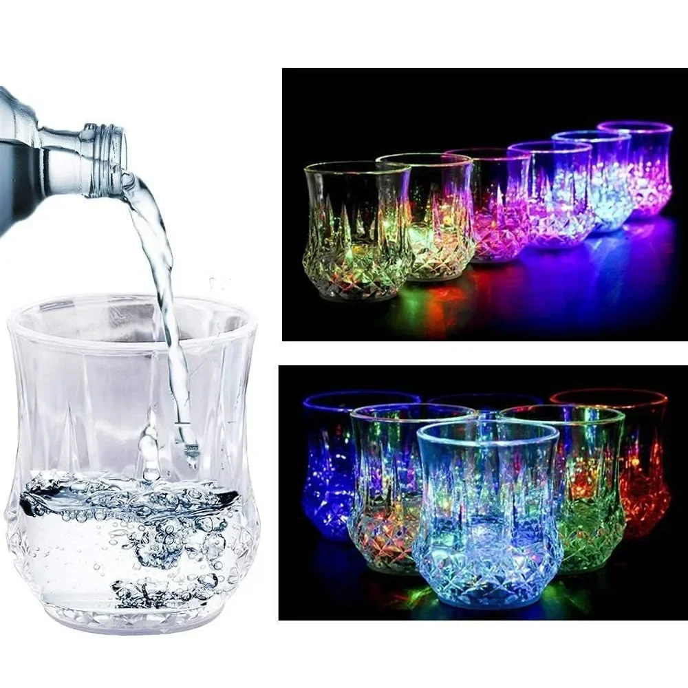 1pc 200ml Colorful Light Up Glowing Party Cups Glow in The Dark Party Supplies LED Light Bar Night Club Party KTV Disco Beer Cup