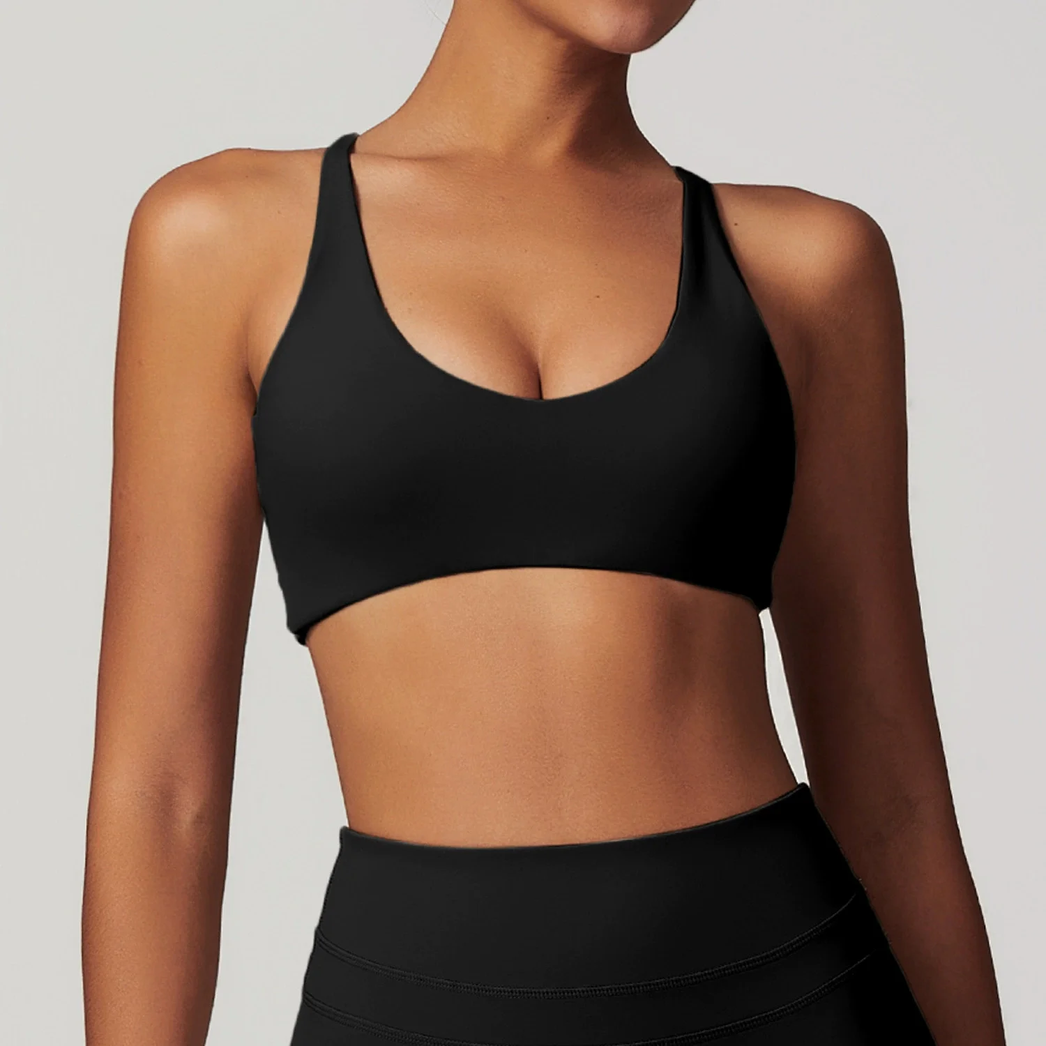 Sports Bra Women Fitness Bra Halter Sports Underwear Naked Feel Sexy Yoga Gym Push Up Workout Bra Padded Bralette Bathsuit