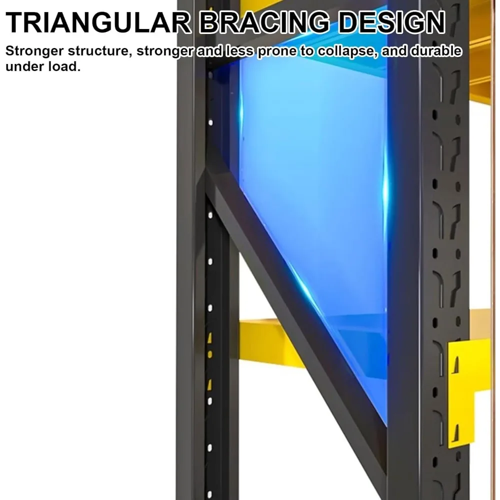 Rak Penyimpanan Logam 3 Tingkat yang Kokoh dan Stabil, Rak Penyimpanan Industri yang Dapat Disesuaikan untuk Gudang, S