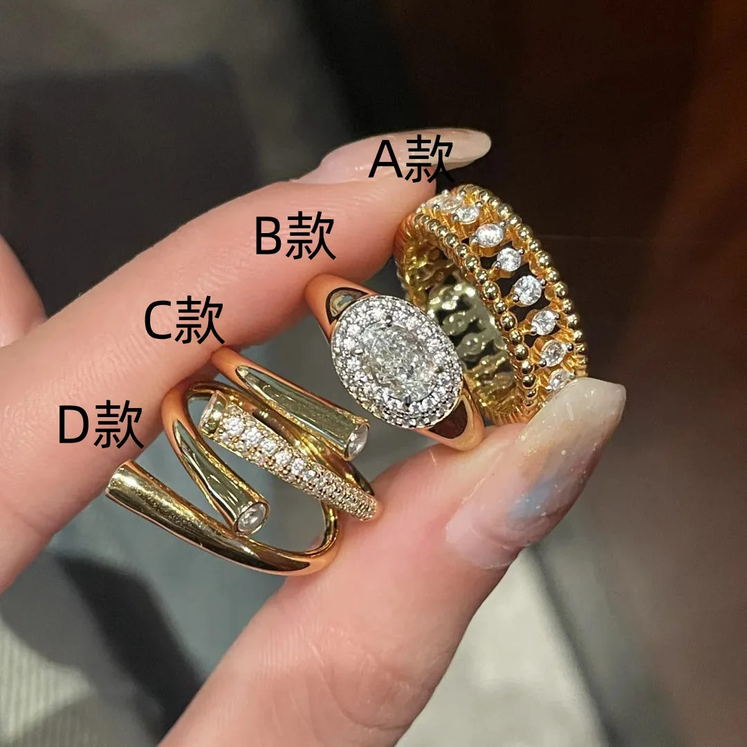 S925 Pure Silver Stackable Rings for Women Beaded Edge Diamond Paved Band and Solitaire Ring Versatile Mix and Match Jewelry Set