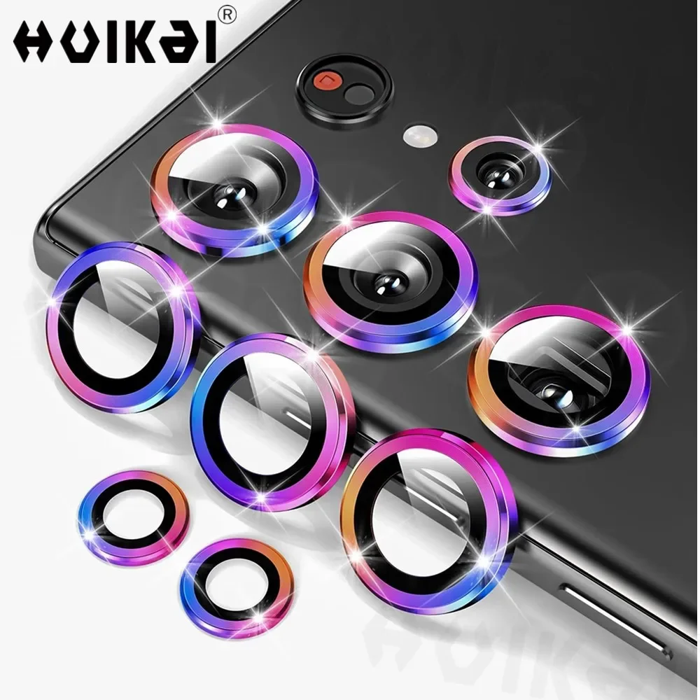 2 PCS for Samsung Galaxy S25 Ultra S24 Plus S23 Camera Lens Protector Tempered Glass Camera Cover Screen Protector Metal Scratch