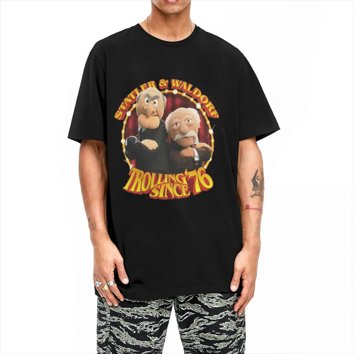 Trolling 76 Since Statler And Waldorf Muppet Show Men Women T Shirt Unique Tee Shirt Crewneck T-Shirt Cotton Plus Size Clothing