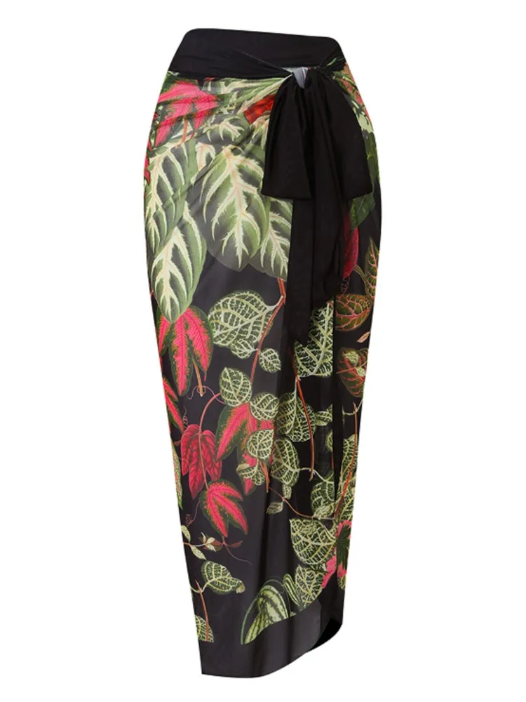 Maille rétro Bikini imprimé mode maillot de bain et couvrir avec jupe serré femmes pansement été plage luxe élégant 2026