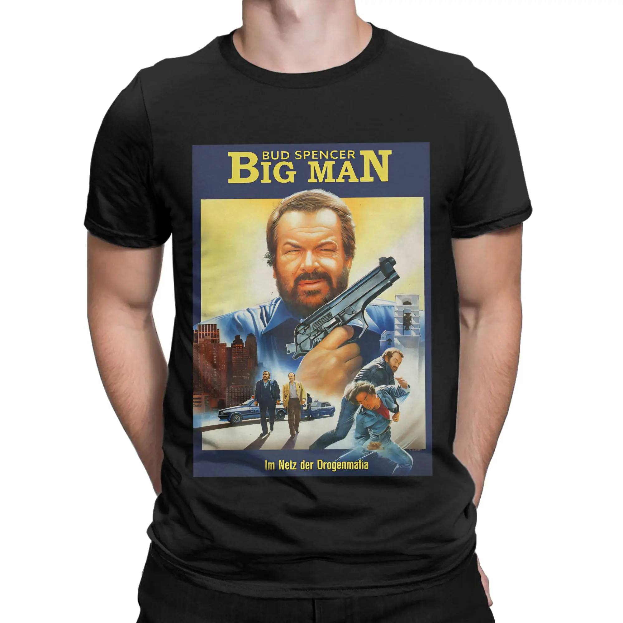 

Мужские футболки Bud Spencer, хлопковые топы, винтажные футболки с короткими рукавами и круглым вырезом, уникальная футболка