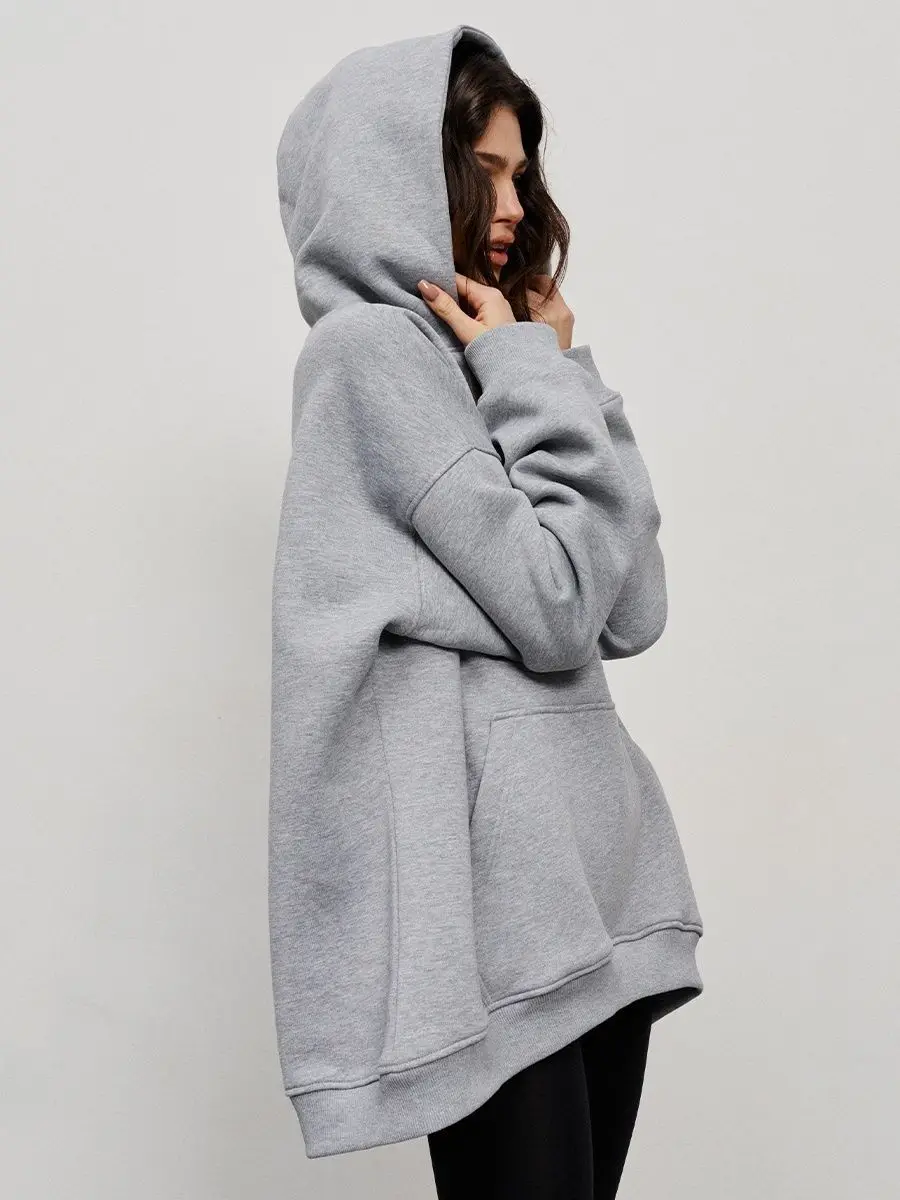 Autumn/Winter Hoodie New Streetwear Harajuku Oversize Pullover Sweatershirt Boyfriend Shake Fleece Loose Pocket Hoodie