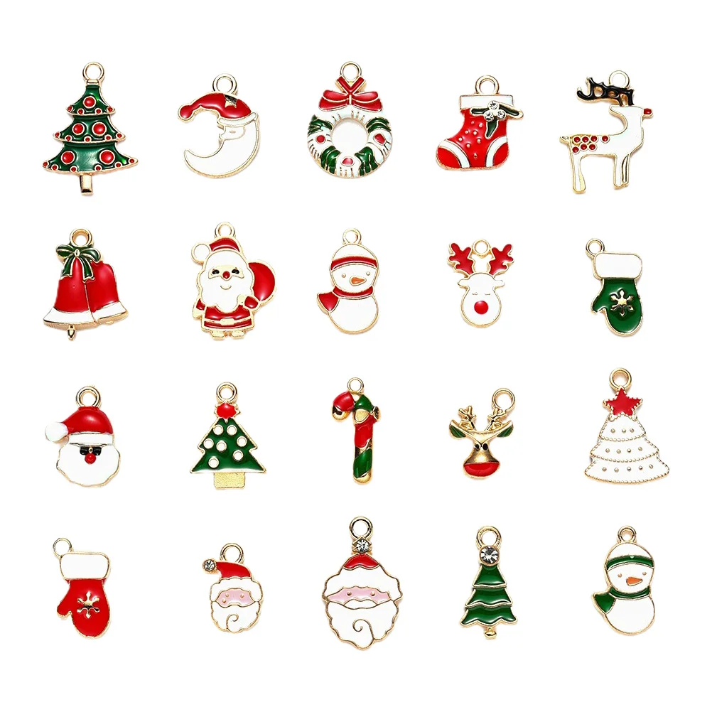 

Tiny Xmas Charms Jewelry Accessories Christmas for Pendant Necklace Decor Material Gifts