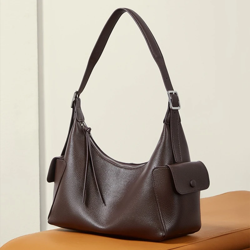 

Genuine leather shoulder bag for women luxury designer large capacity high quality cowhide handbag 2025 new crossbody bag