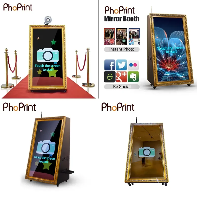 for Phoprint Automatic 65 Inch Party Photo Booth Wedding Magic Mirror Photo Booth Camera Model Mirror Photo Booth 01