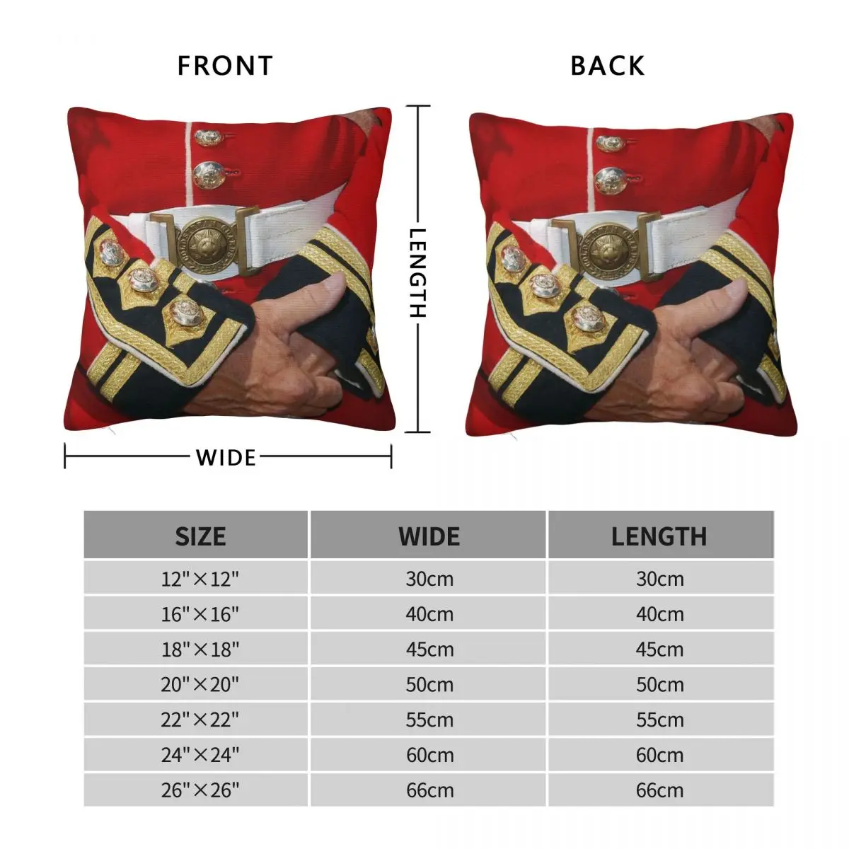 British Coldstream Guards Pillowcase Polyester Linen Velvet Pattern Zip Decorative Car Cushion Case