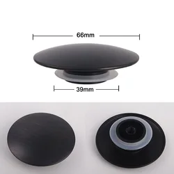 Sink Drain Plug 66mm Matte Black Basin Waste Pop Up Bathroom Kitchen Sink Push Button Click Clack Plug Kitchen Bathroom Fitting